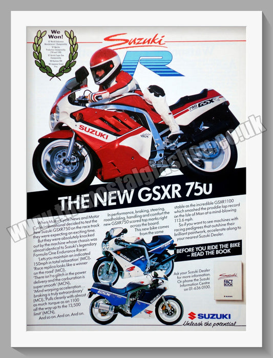 Suzuki GSXR 750. Original advert 1988 (ref AD58803)