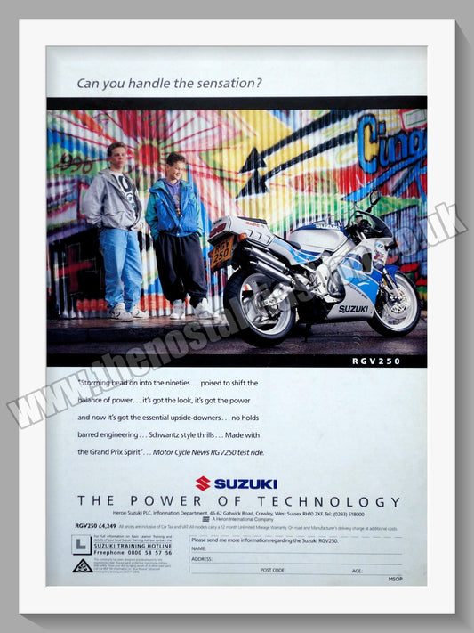 Suzuki RVG250. Original advert 1991 (ref AD58806)