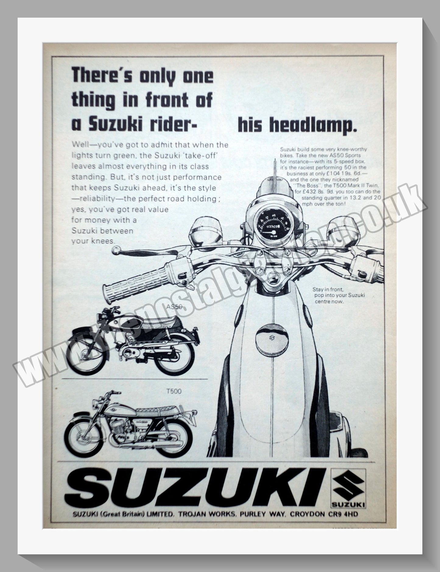 Suzuki Motorcycles. Set of 3 Original adverts 1970 (ref AD58811)