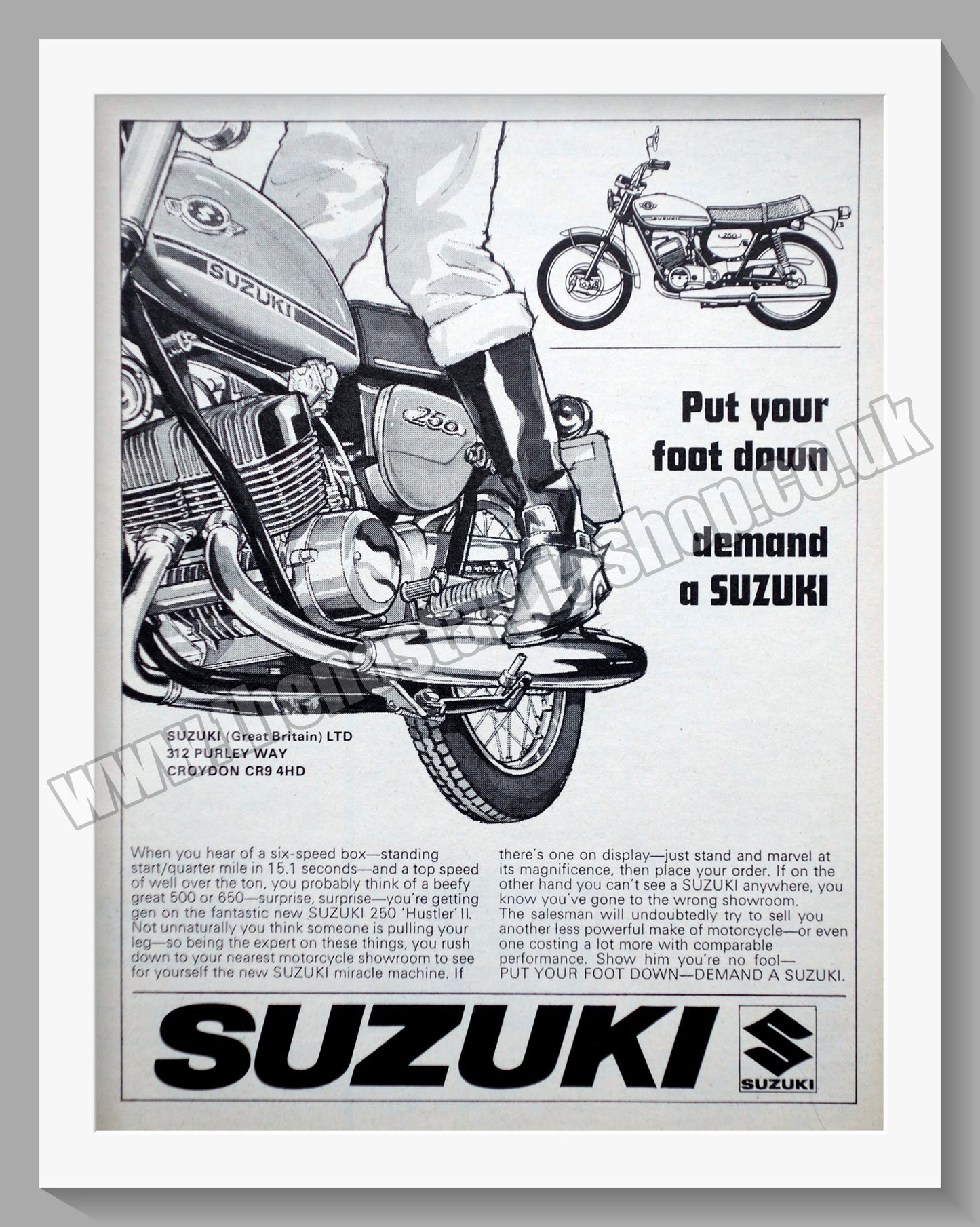 Suzuki Motorcycles. Set of 3 Original adverts 1970 (ref AD58811)