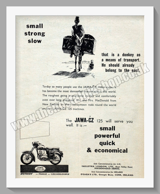 Jawa CZ Motorcycles for 1957. Original advert (ref AD58845)