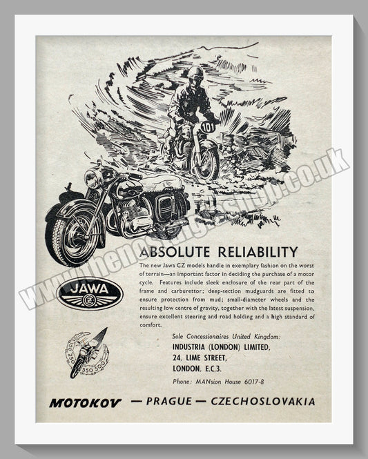 Jawa CZ Motorcycles for 1955. Original advert (ref AD58900)