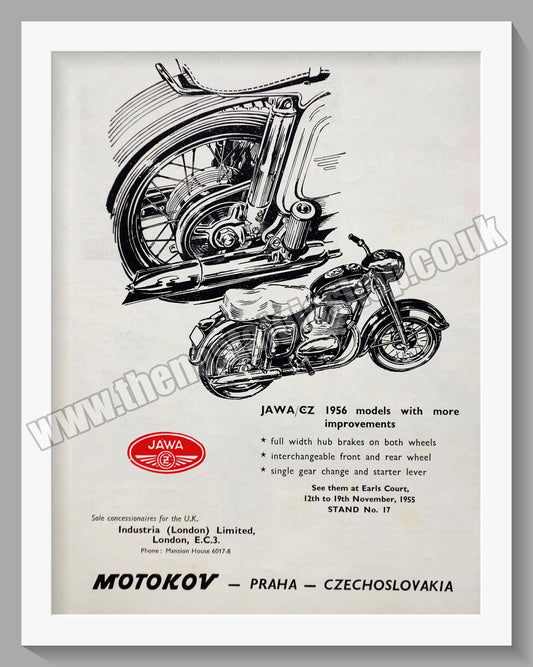 Jawa CZ Motorcycles. 1955 Original advert (ref AD58949)