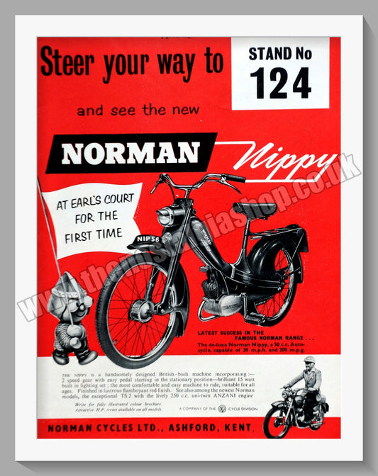 Norman Nippy Motorcycle Original Advert 1955 (ref AD58978)