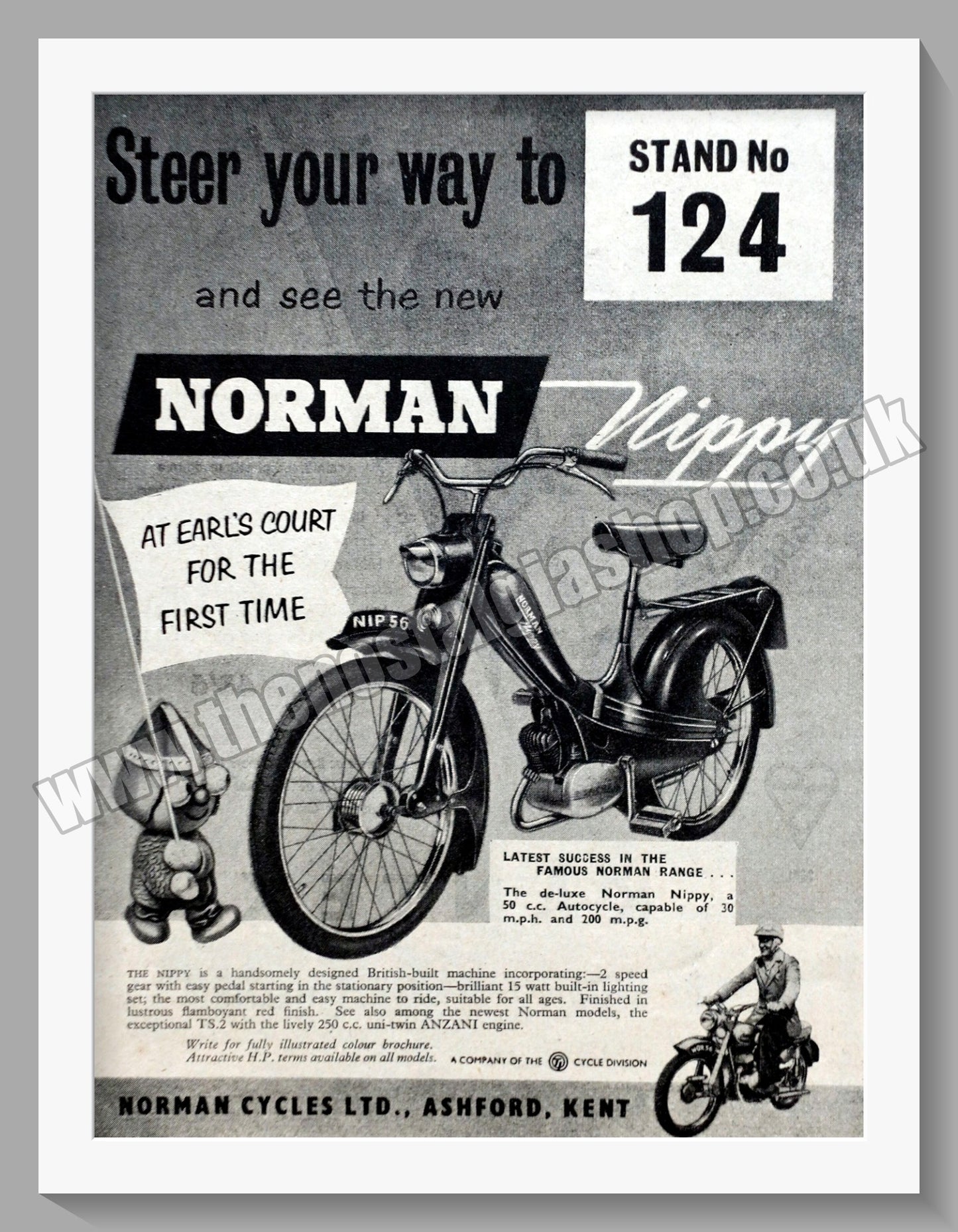 Norman Nippy Motorcycle Original Advert 1955 (ref AD58979)