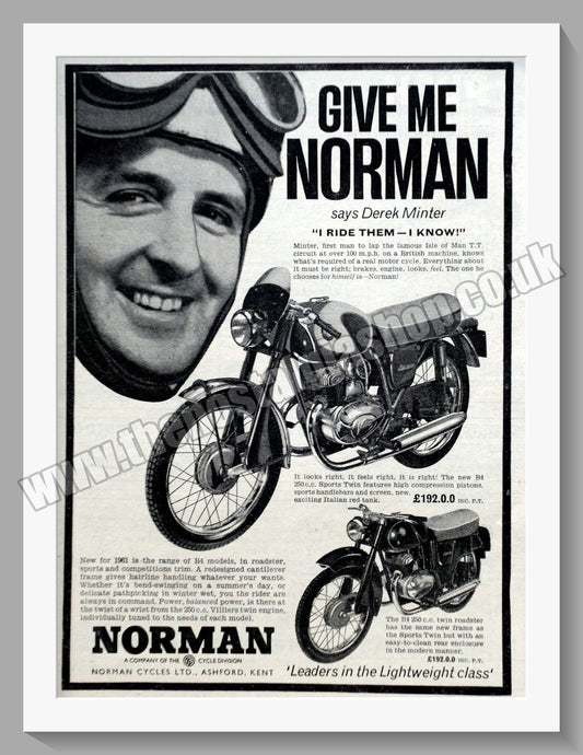 Norman Motorcycles Original Advert 1961 (ref AD58982)