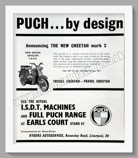 Puch Cheetah And Alpine Motorcycles. Original Advert 1960 (ref AD60117)