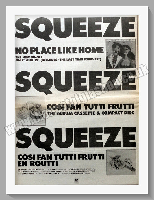 Squeeze Cosi Fan Tutti Frutti, No Place Like Home.  Original Advert 1985 (ref AD14761)