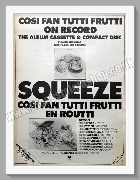 Squeeze Cosi Fan Tutti Frutti En Routti.  Original Advert 1985 (ref AD14767)