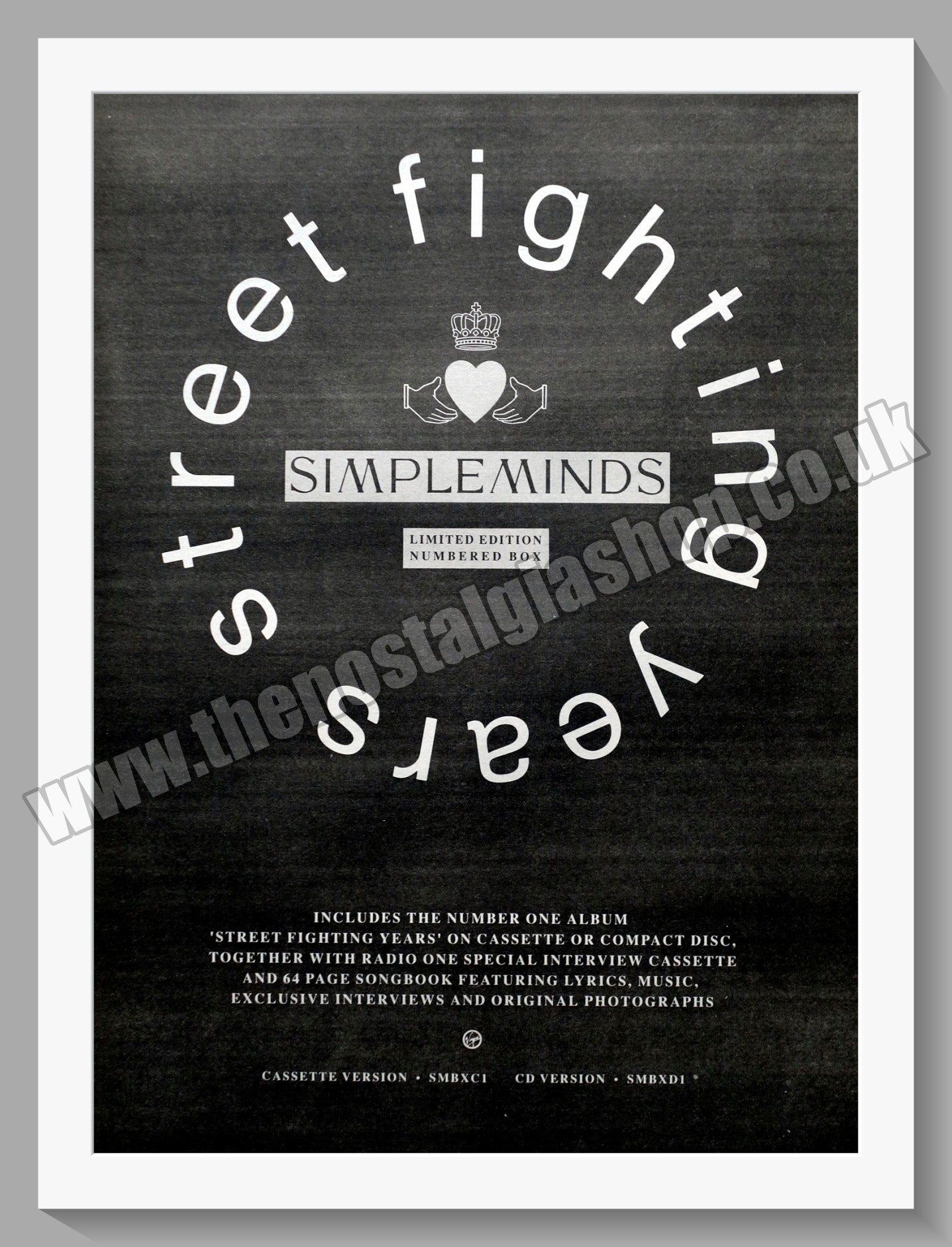 Simple Minds Street Fighting Years.  Original Advert 1989 (ref AD14771)