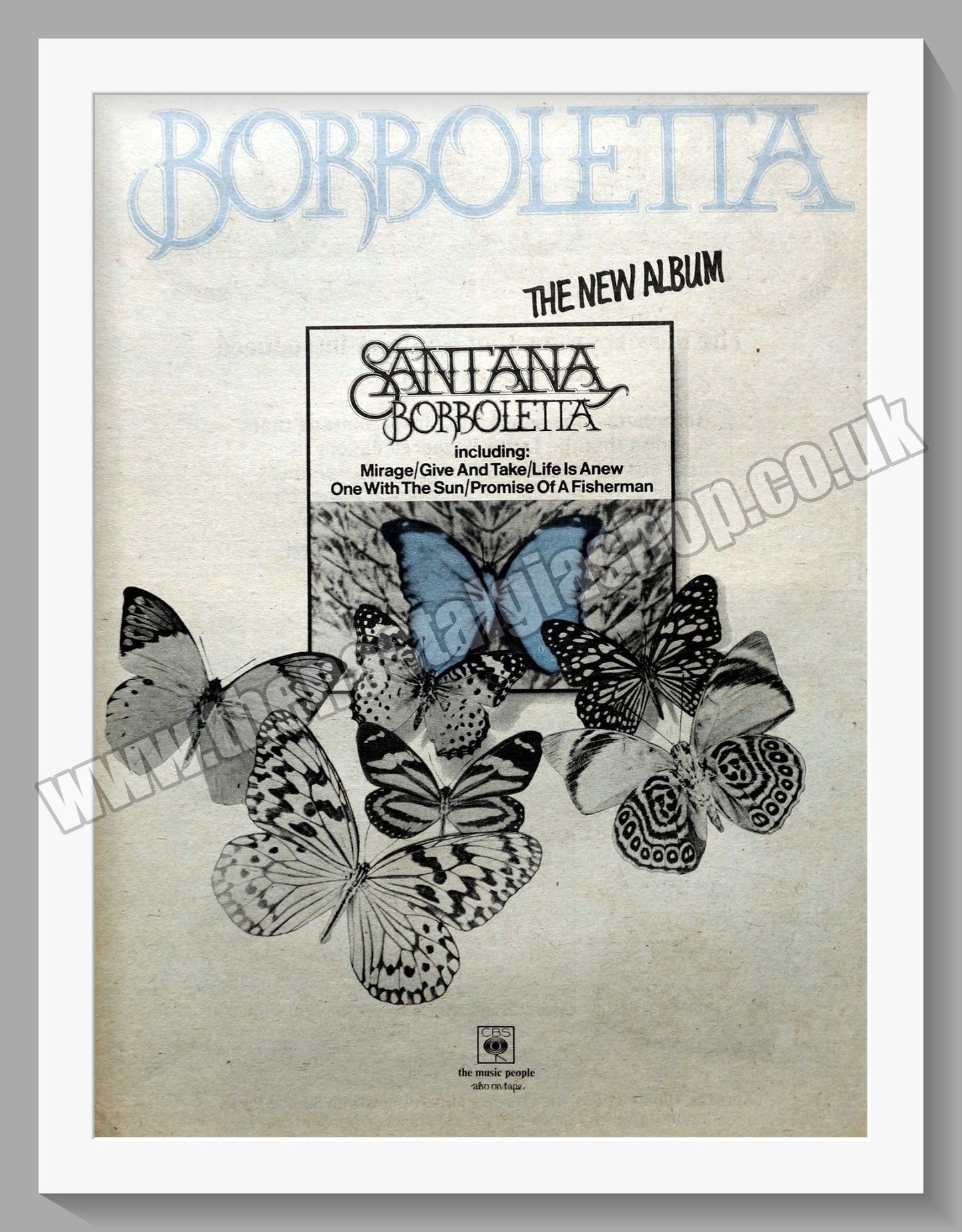 Santana Borboletta.  Original Advert 1974 (ref AD14780)