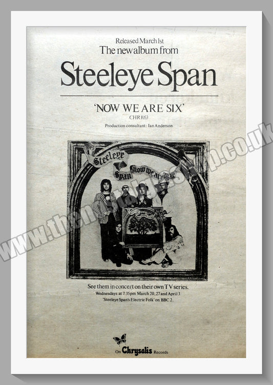 Steeleye Span Now We Are Six.  Original Advert 1974 (ref AD14786)