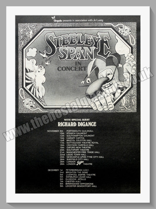 Steeleye Span In Concert Tour Dates.  Original Advert 1974 (ref AD14791)