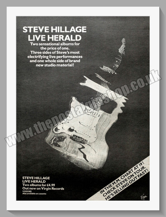 Steve Hillage Live Herald.  Original Advert 1979 (ref AD14796)