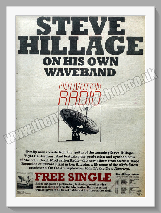 Steve Hillage Motivation Radio.  Original Advert 1977 (ref AD14797)