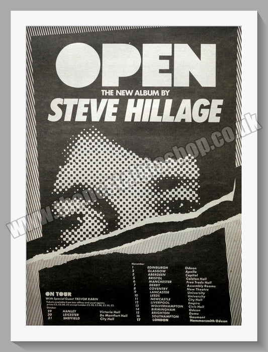 Steve Hillage Open.  Original Advert 1979 (ref AD14798)