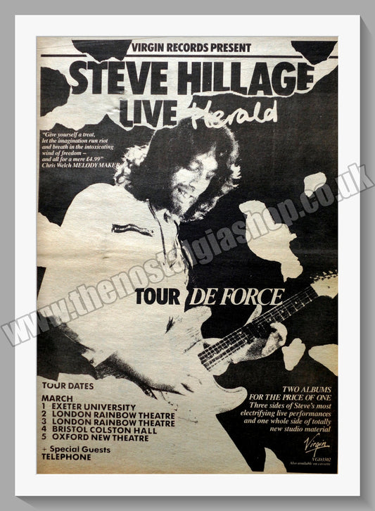 Steve Hillage Live Herald.  Original Advert 1979 (ref AD14804)