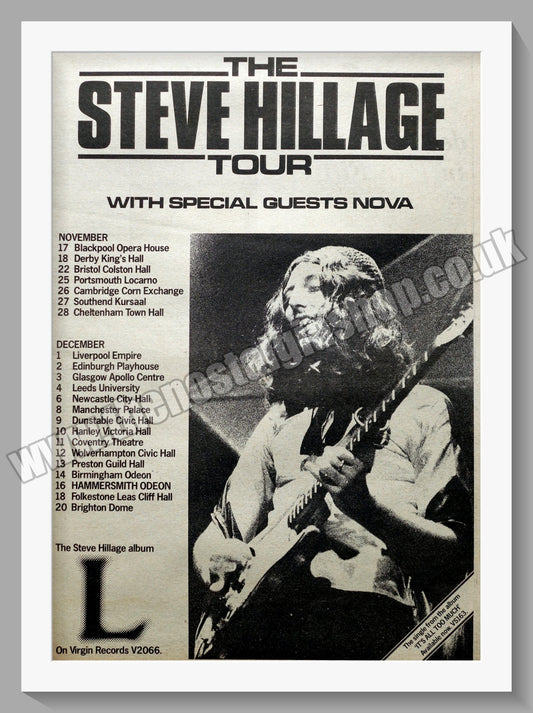 Steve Hillage Tour.  Original Advert 1976 (ref AD14805)