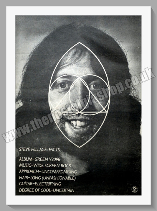 Steve Hillage Green V2098.  Original Advert 1978 (ref AD14806)