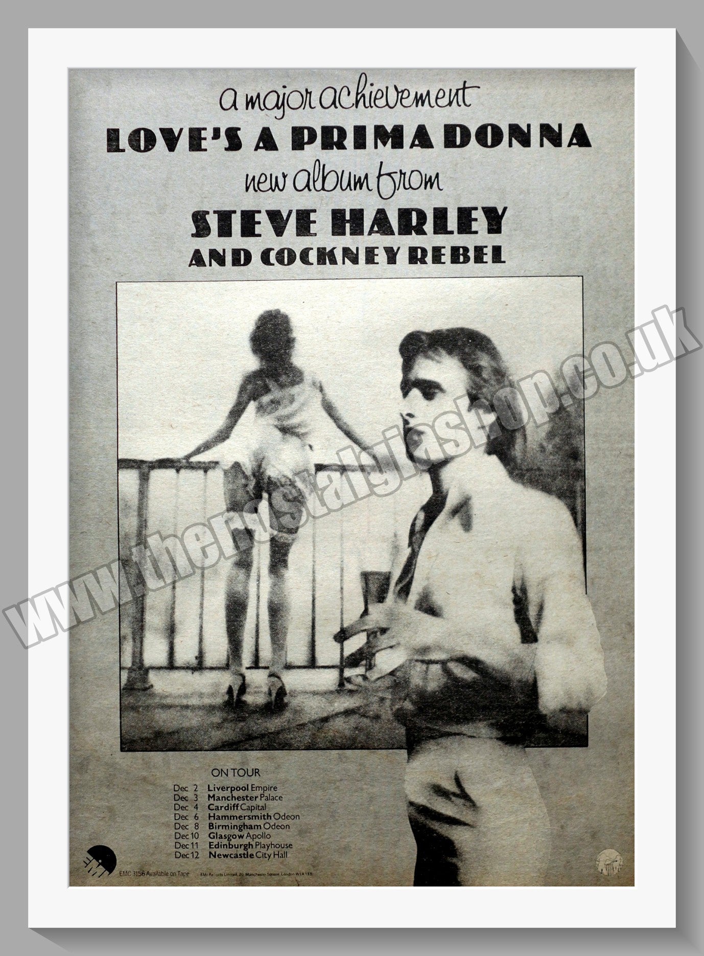 Steve Harley And Cockney Rebel Love's A Prima Donna.  Original Advert 1976 (ref AD14808)