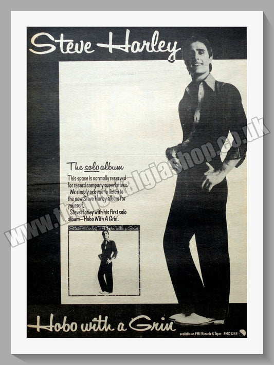 Steve Harley Hobo With A Grin.  Original Advert 1978 (ref AD14812)