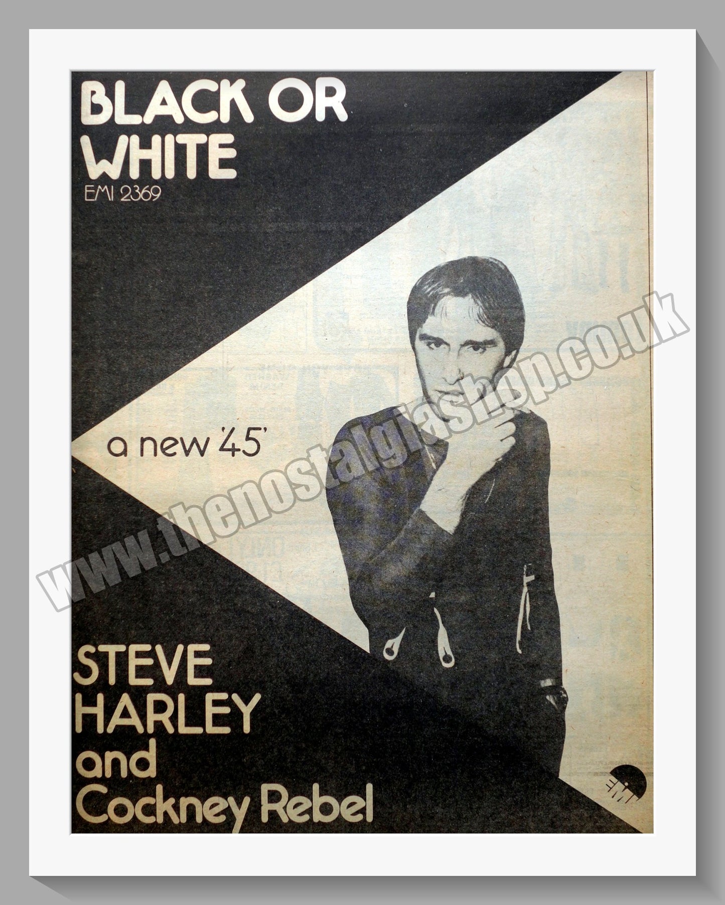 Steve Harley And Cockney Rebel Black Or White.  Original Advert 1975 (ref AD14814)