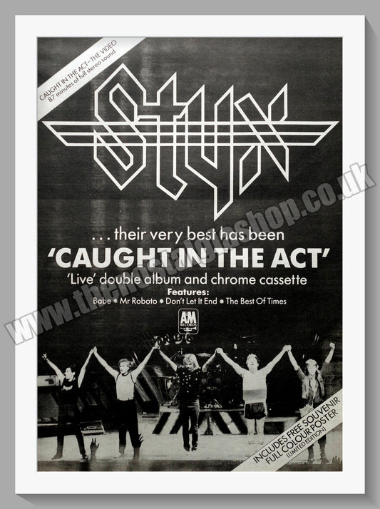 Styx Caught In The Act.  Original Advert 1984 (ref AD14817)