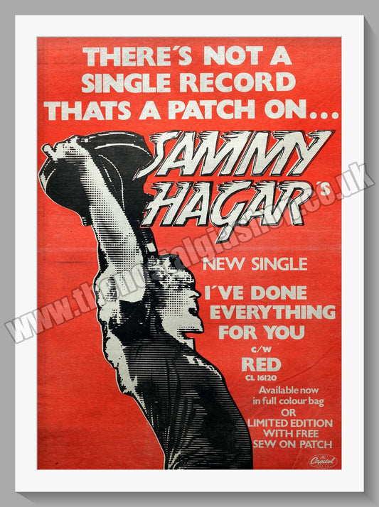 Sammy Hagar I've Done Everything For You.  Original Advert 1980 (ref AD14820)