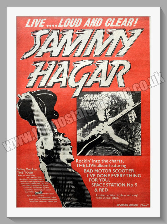 Sammy Hagar Live & Clear.  Original Advert 1980 (ref AD14821)