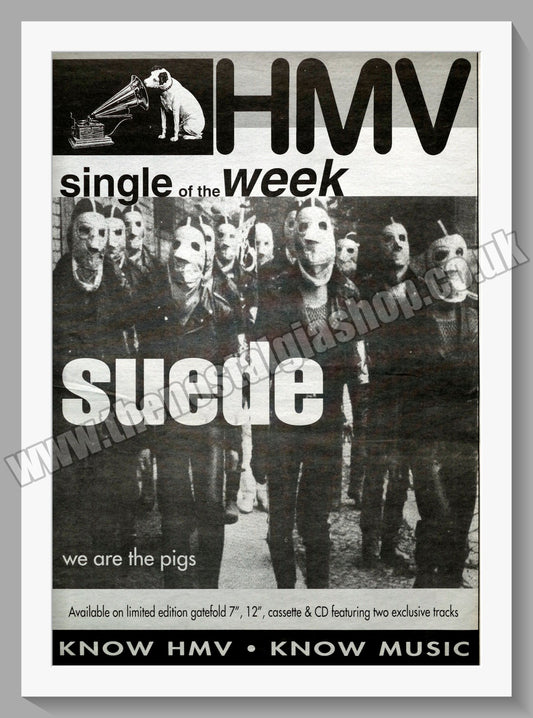 Suede We Are The Pigs.  Original Advert 1994 (ref AD14833)