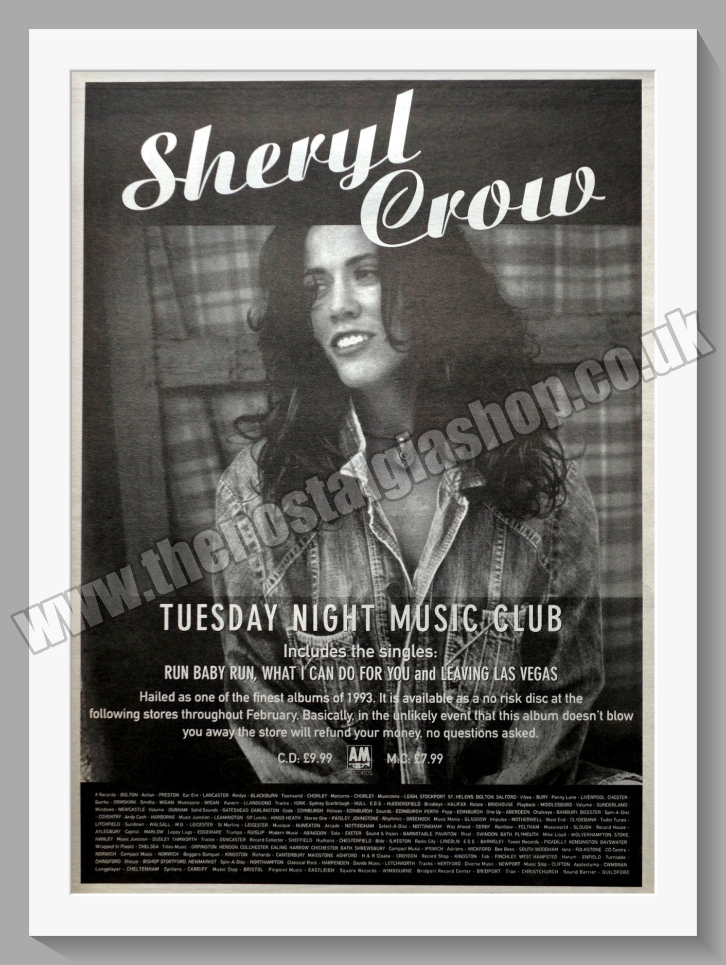 Sheryl Crow Tuesday Night Music Club.  Original Advert 1994 (ref AD14847)