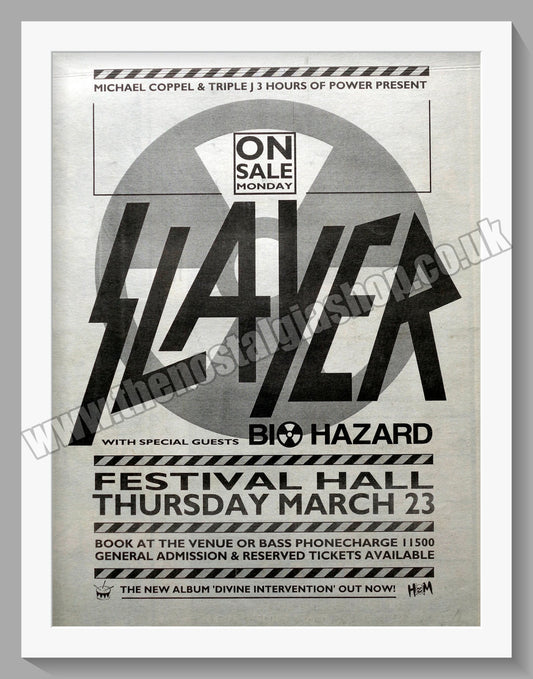 Slayer Festival Hall.  Original Advert 1995 (ref AD14857)