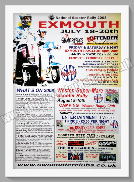 Exmouth National Scooter Rally 2008. Original Advert (ref AD60035)