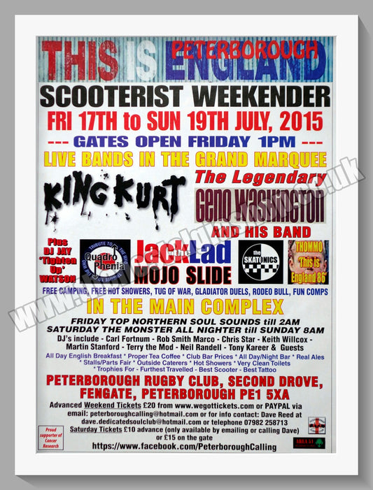 Peterborough Scooterist Weekender 2015. Original Advert (ref AD60055)