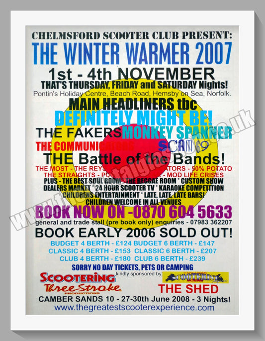 Winter Warmer Scooter Weekender 2007. Original Advert (ref AD60185)