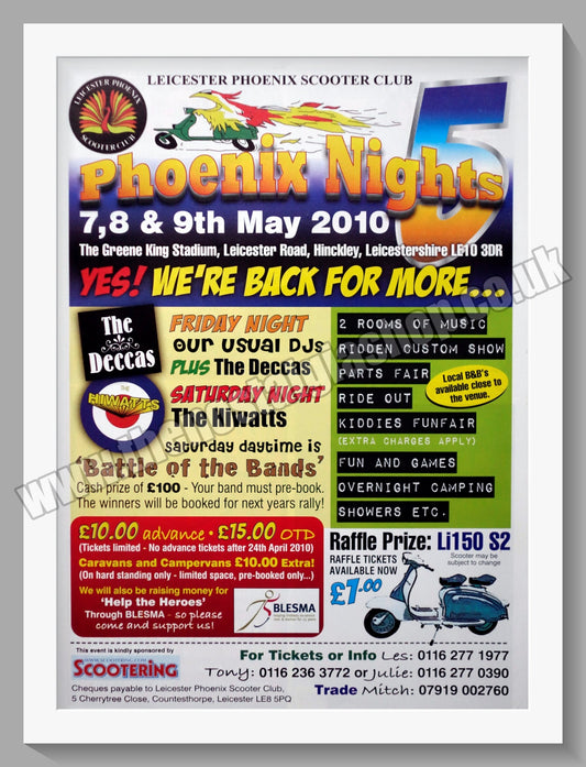 Phoenix Nights 5 Scooter Event 2010. Original Advert (ref AD60258)