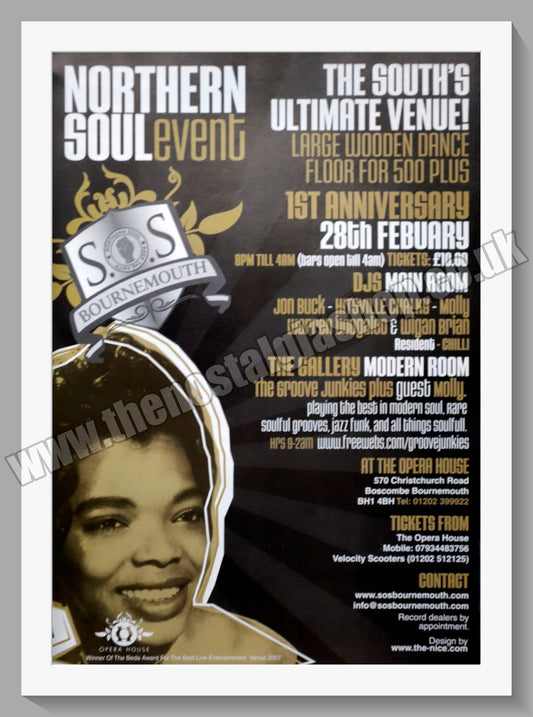 Northern Soul Event. Bournemouth 2009. Original Advert (ref AD60267)