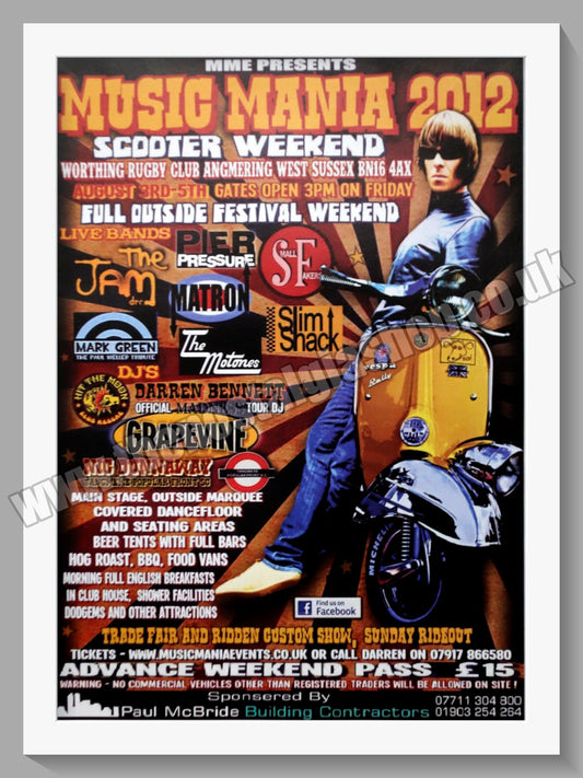 Music Mania 2012 Scooter Weekend. Original Advert (ref AD60268)