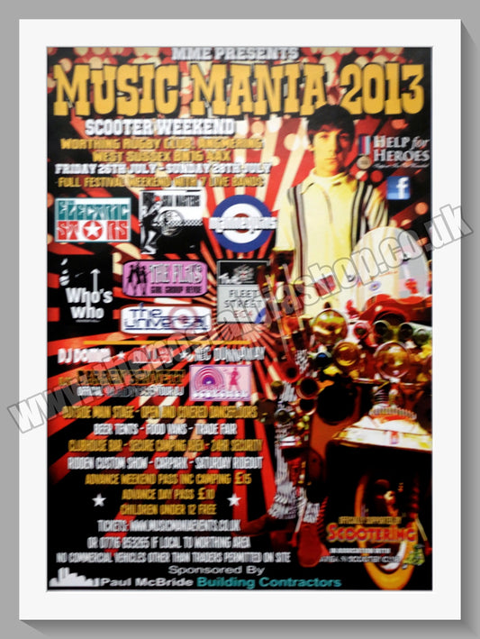 Music Mania 2013 Scooter Weekend. Original Advert (ref AD60269)