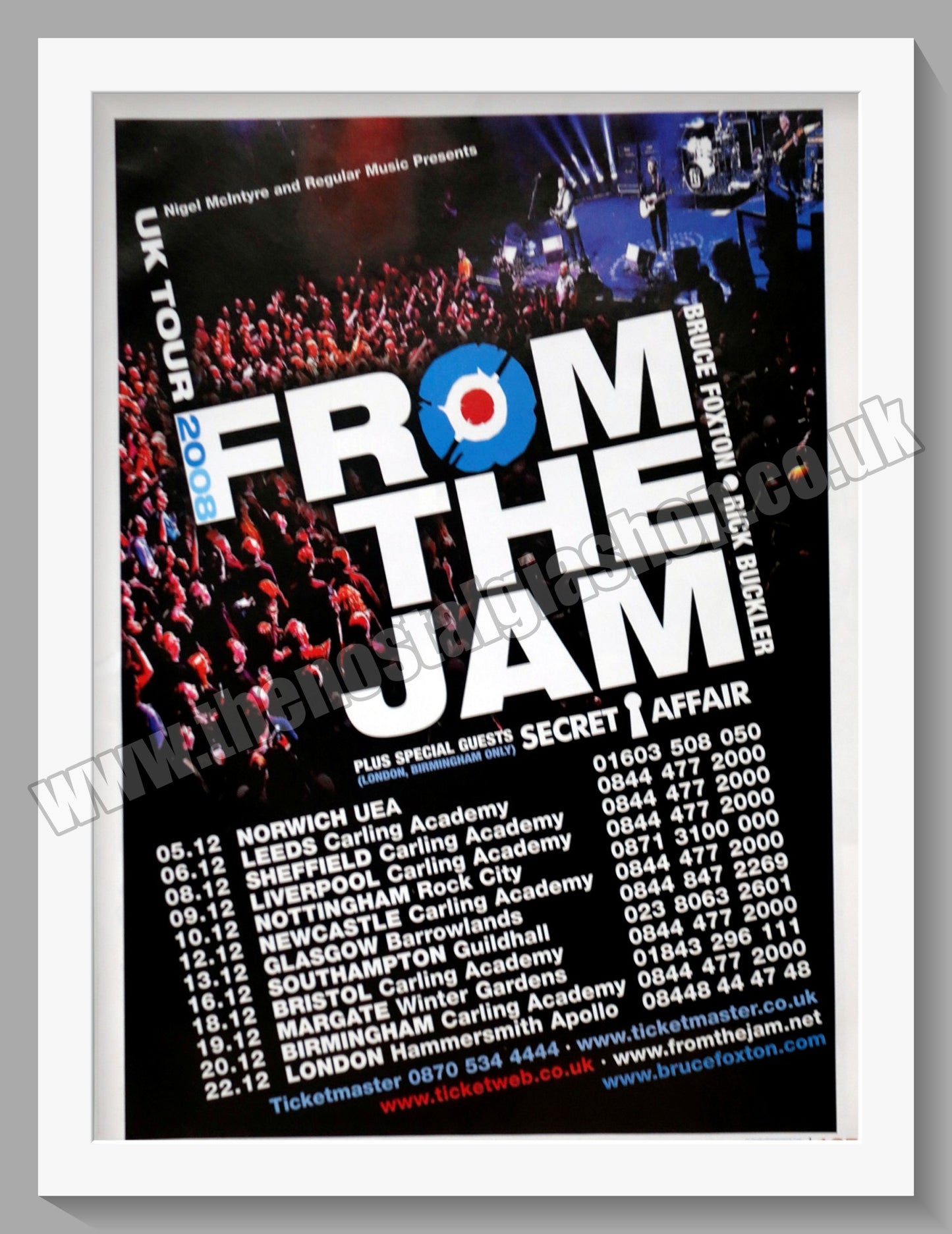 From The Jam (Bruce Foxton) UK Tour. Vintage Advert 2008 (ref AD60340)