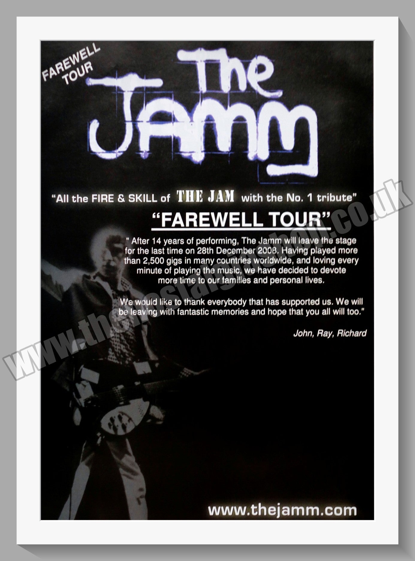 The Jamm (Jam Tribute) Farewell UK Tour. Vintage Double Advert 2008 (ref AD60345)