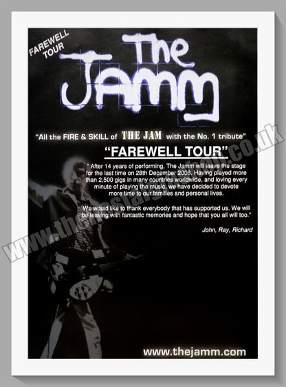 The Jamm (Jam Tribute) Farewell UK Tour. Vintage Double Advert 2008 (ref AD60345)