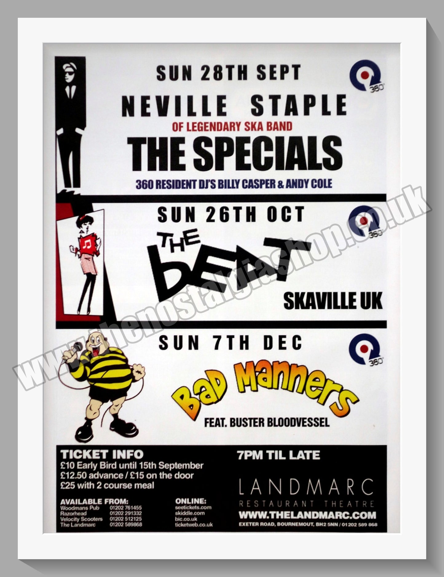 Neville Staple of The Specials. Landmarc Show. Original Vintage Advert 2008 (ref AD60346)