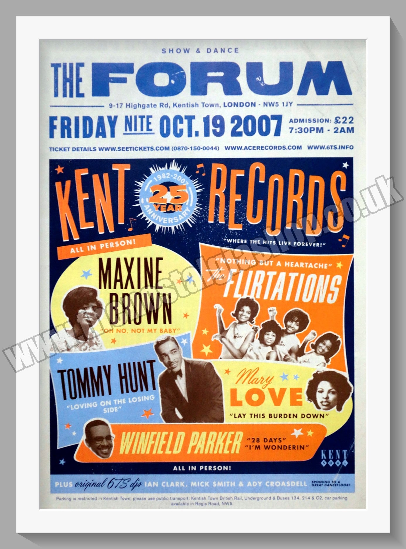 The Forum Show and Dance Evening. Kent Records 25th Anniv. Original Advert 2007 (ref AD60359)