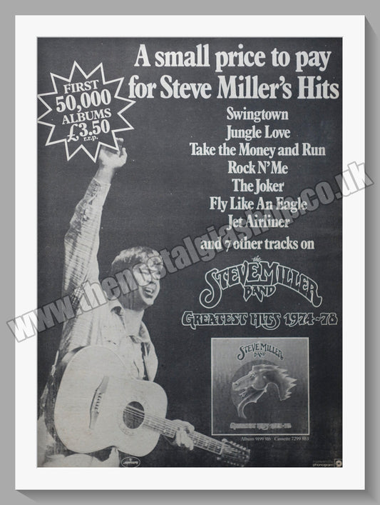 Steve Miller Band Greatest Hits.  Original Advert 1978 (ref AD14859)