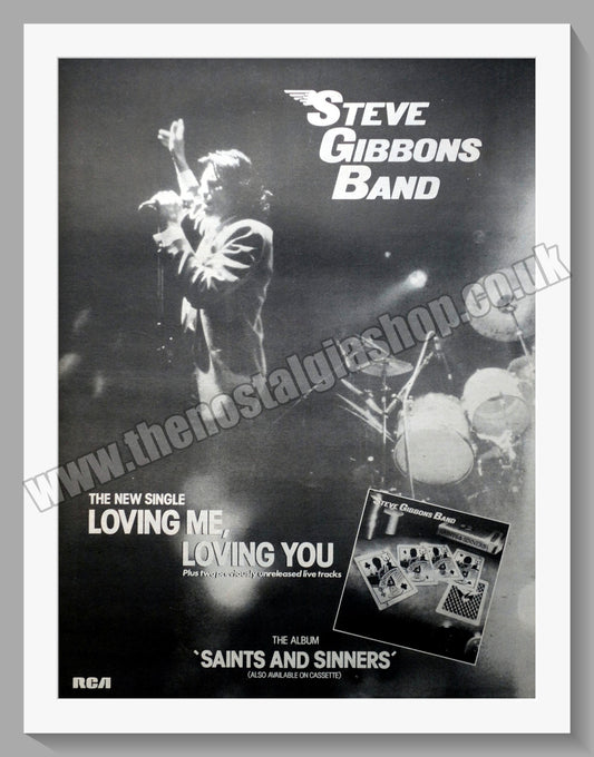 Steve Gibbons Band Saints And Sinners.  Original Advert 1982 (ref AD14863)