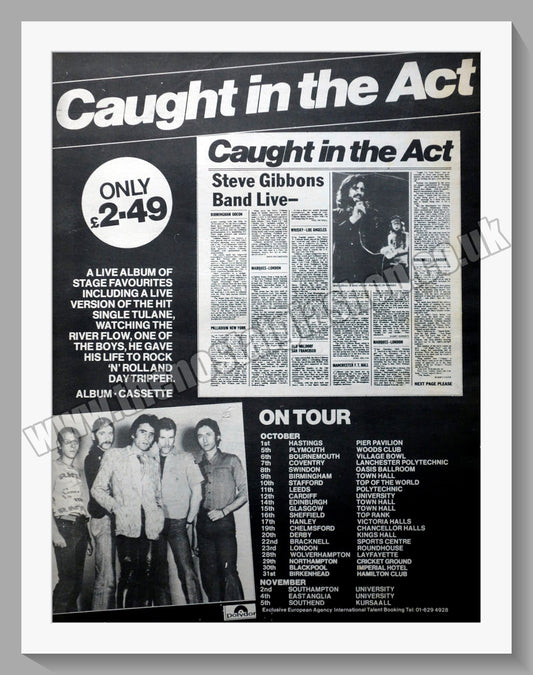 Steve Gibbons Band Caught In The Act.  Original Advert 1977 (ref AD14870)