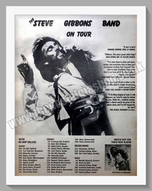 Steve Gibbons Band On Tour.  Original Advert 1977 (ref AD14872)