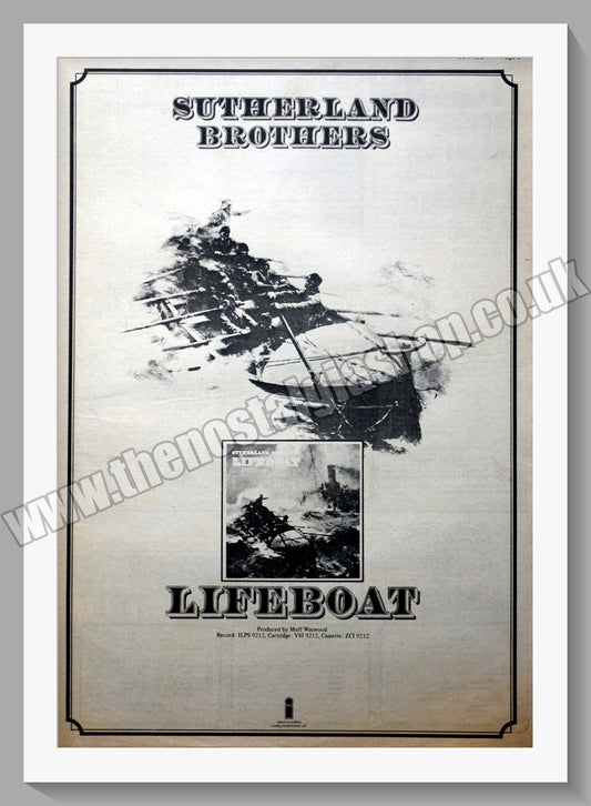 Sutherland Brothers  Lifeboat.  Original Advert 1972 (ref AD14877)