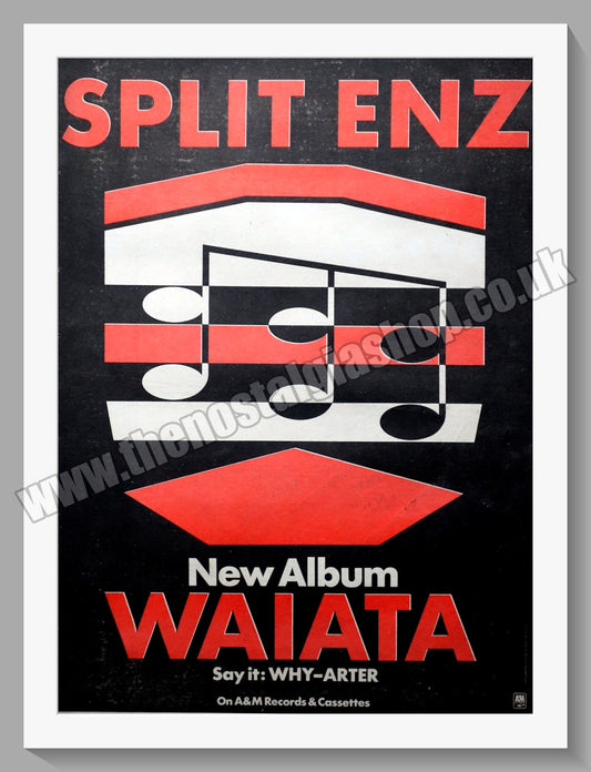 Split Enz  Waiata.  Original Advert 1981 (ref AD14883)